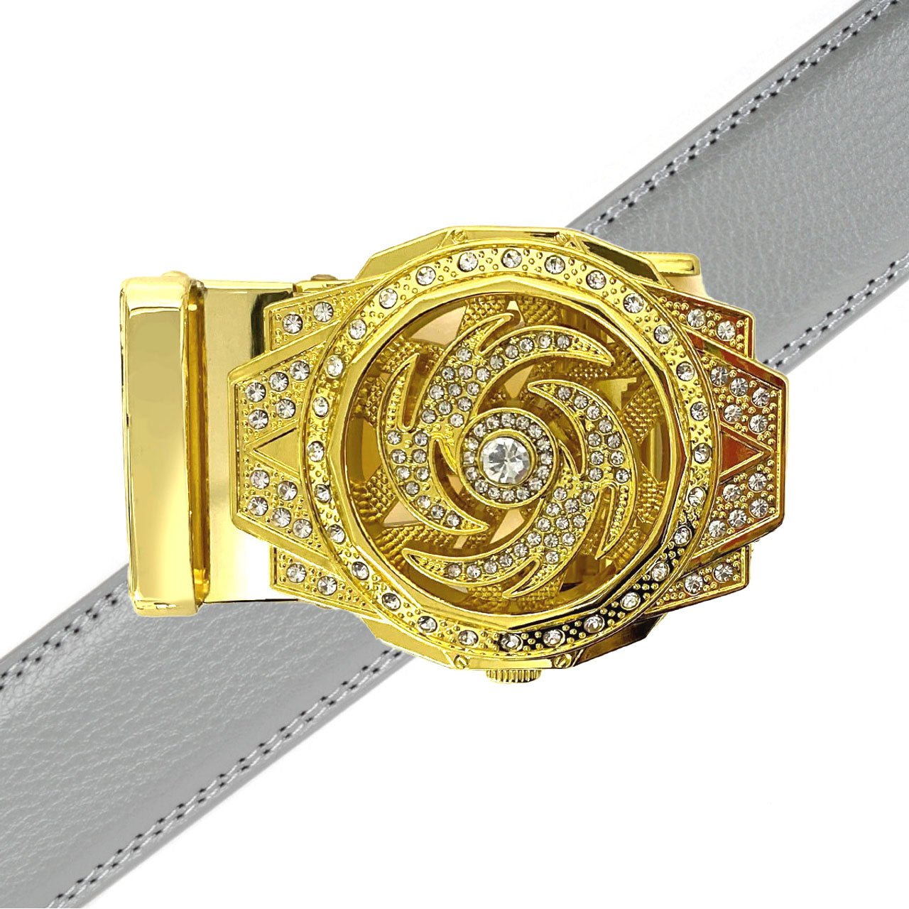 Men's Decor Rotating Bling Ratchet Belt-MGLBB60-GD - Bundle Bus
