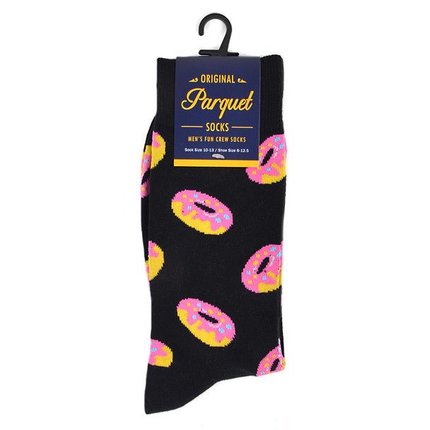 Men's Donut Novelty Socks - NVS1788-BK - Bundle Bus