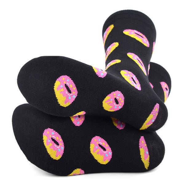 Men's Donut Novelty Socks - NVS1788-BK - Bundle Bus