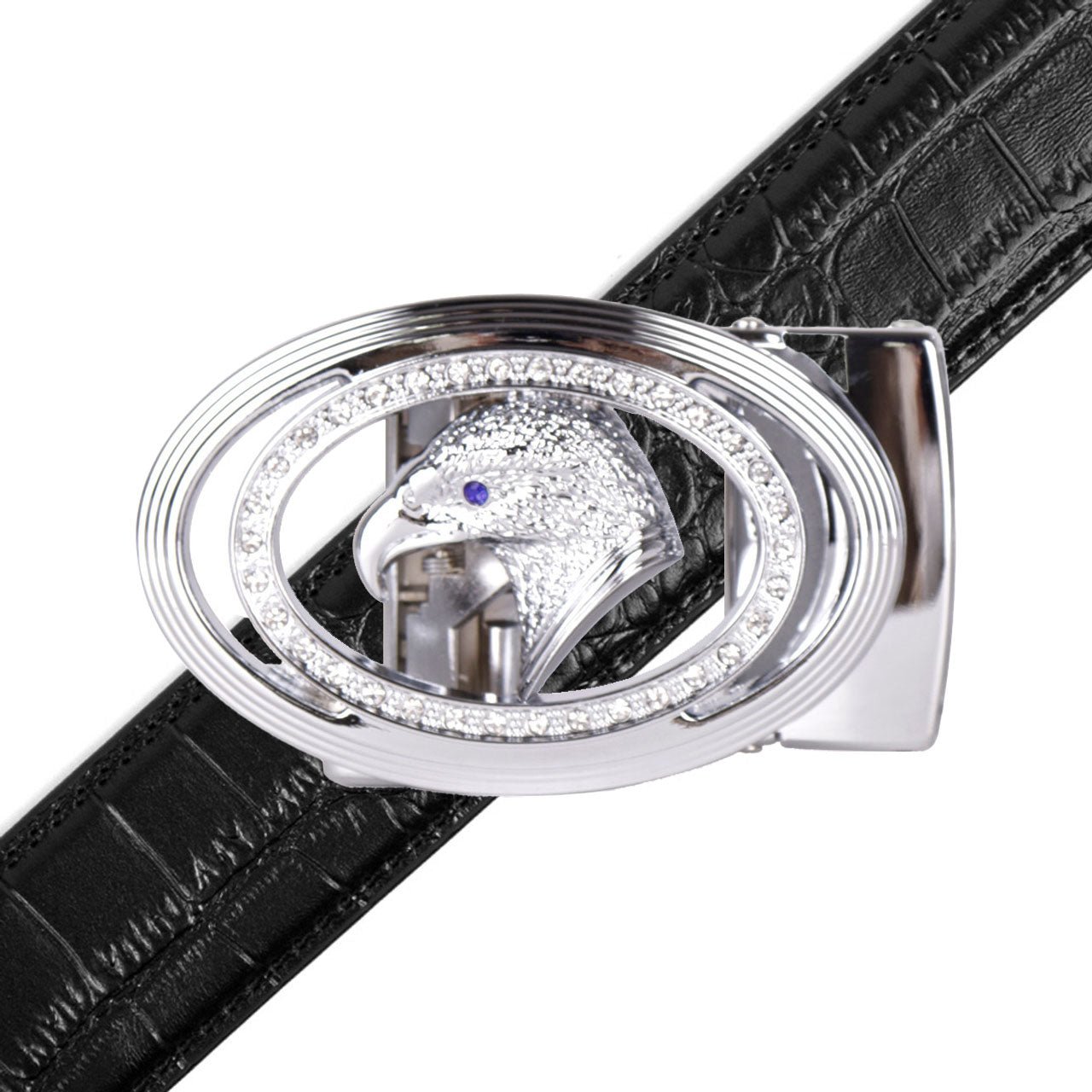 Men's Eagle Bling Ratchet Belt-MGLBB61-SIL - Bundle Bus