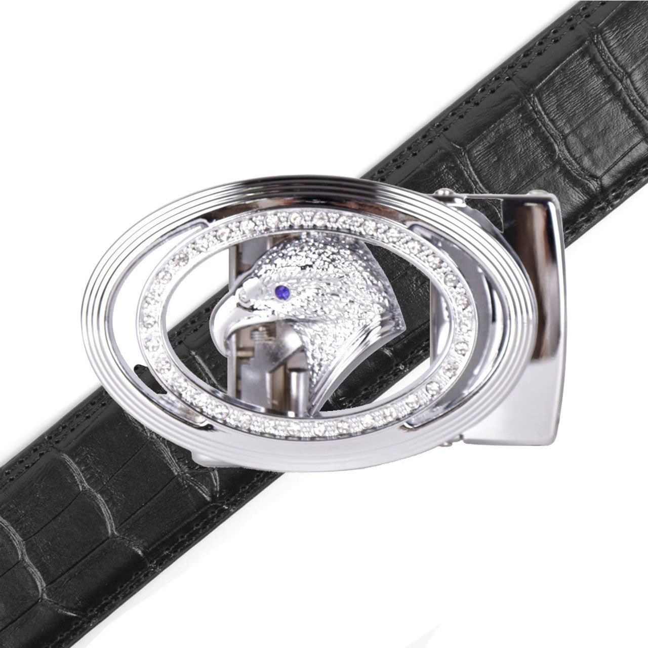 Men's Eagle Bling Ratchet Belt-MGLBB61-SIL - Bundle Bus