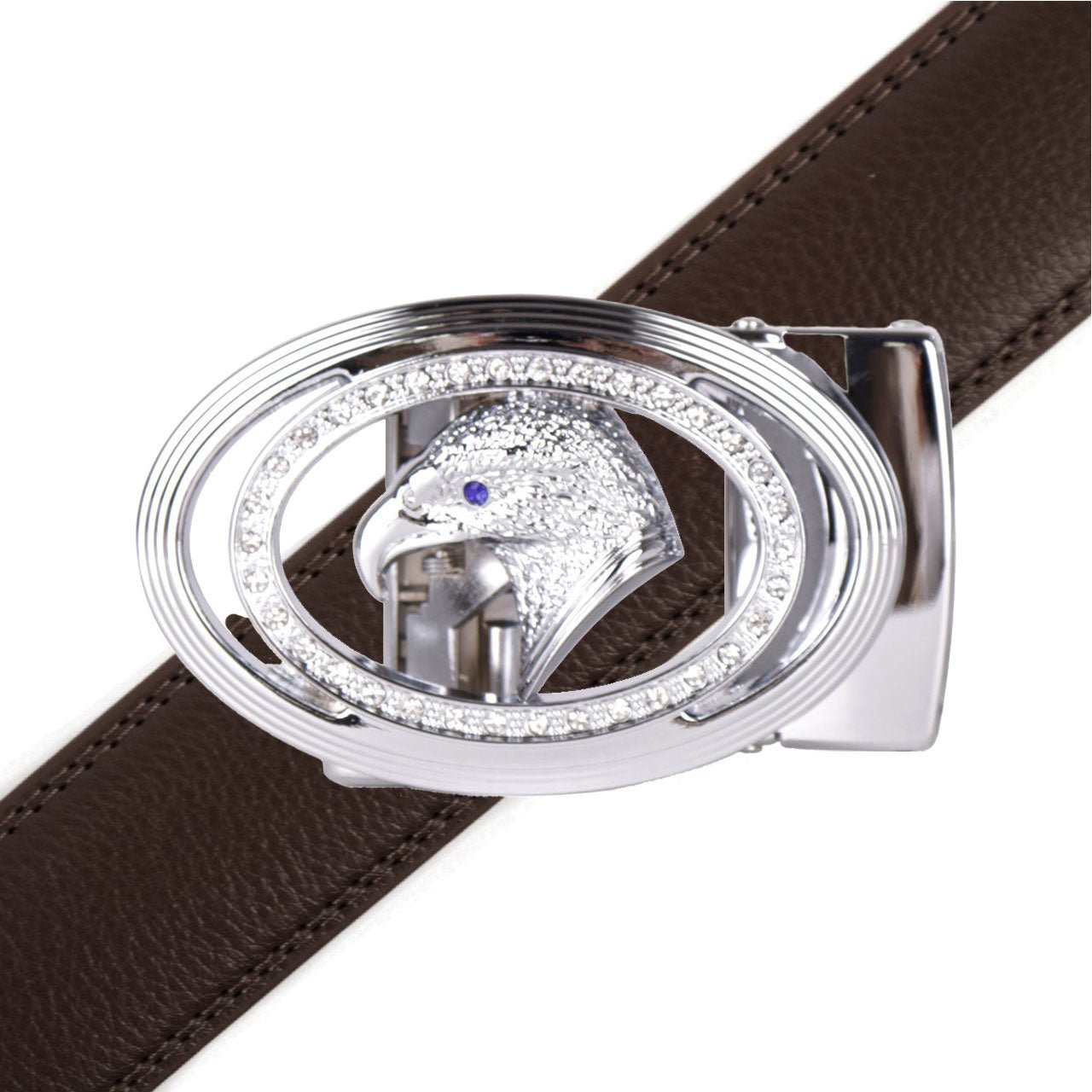 Men's Eagle Bling Ratchet Belt-MGLBB61-SIL - Bundle Bus