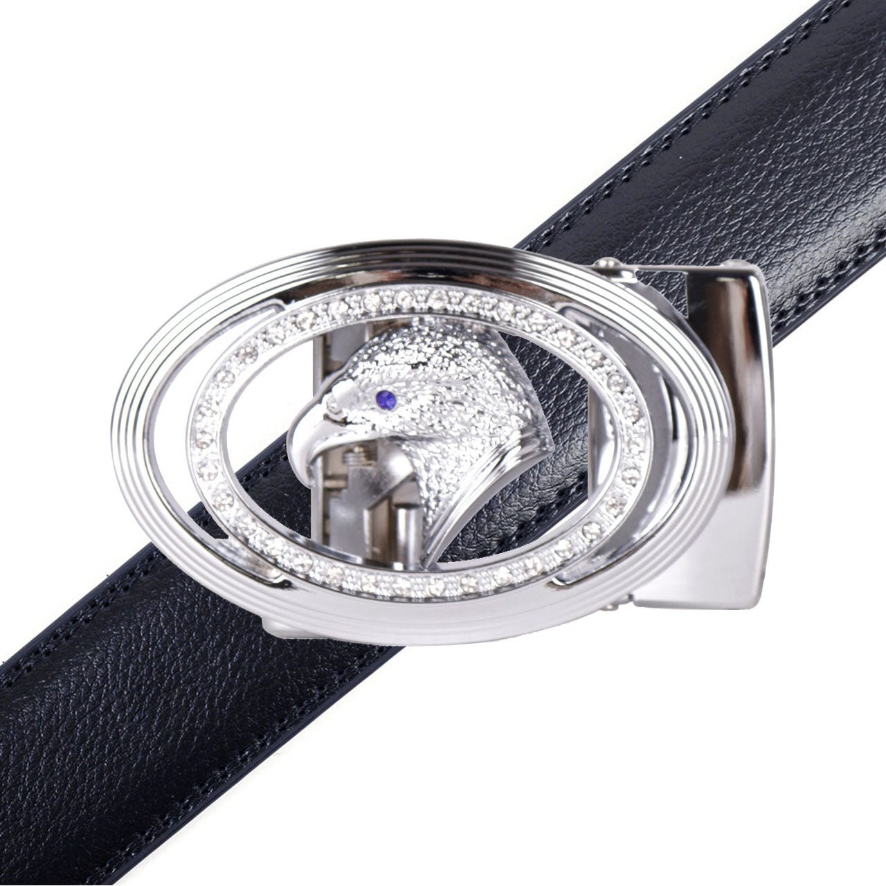 Men's Eagle Bling Ratchet Belt-MGLBB61-SIL - Bundle Bus