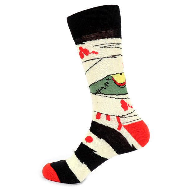 Men's Frankenstein Halloween Novelty Socks - NVS19516-IVORY - Bundle Bus
