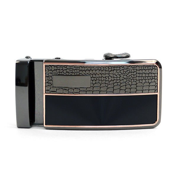 Men's Genuine Leather Sliding Buckle Ratchet Belt MGLBB1 - Bundle Bus