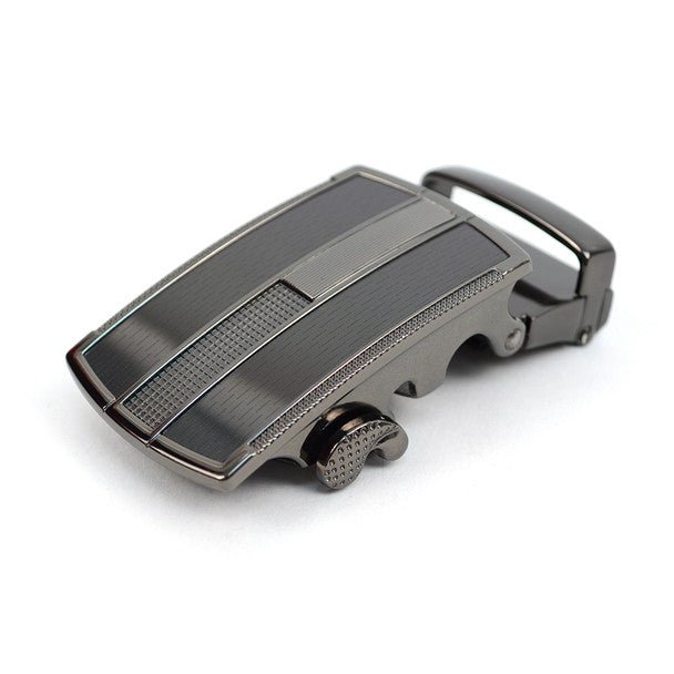 Men's Genuine Leather Sliding Buckle Ratchet Belt MGLBB19 - Bundle Bus