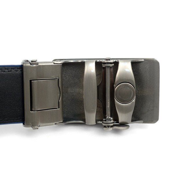 Men's Genuine Leather Sliding Buckle Ratchet Belt MGLBB25 - Bundle Bus