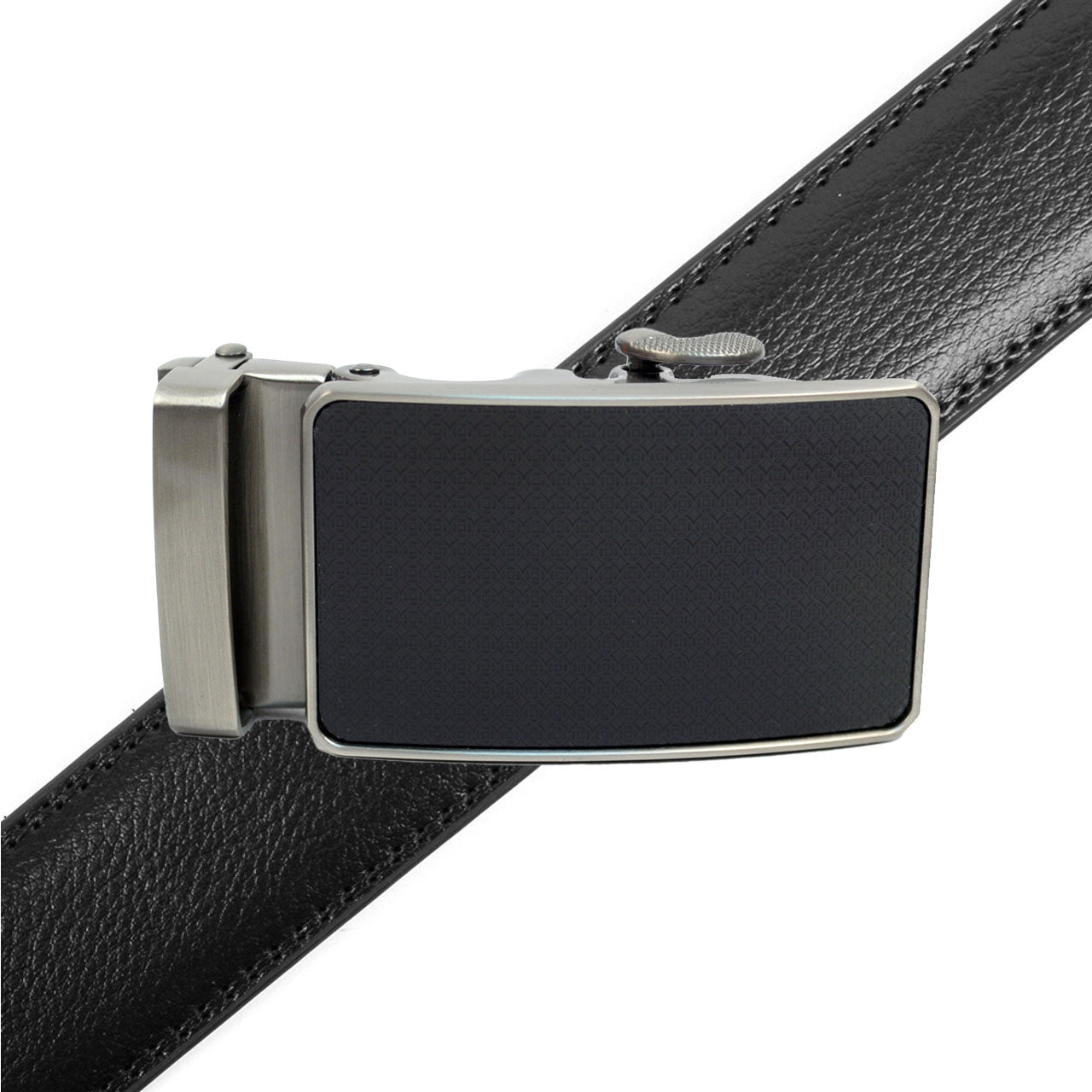 Men's Genuine Leather Sliding Buckle Ratchet Belt MGLBB25 - Bundle Bus