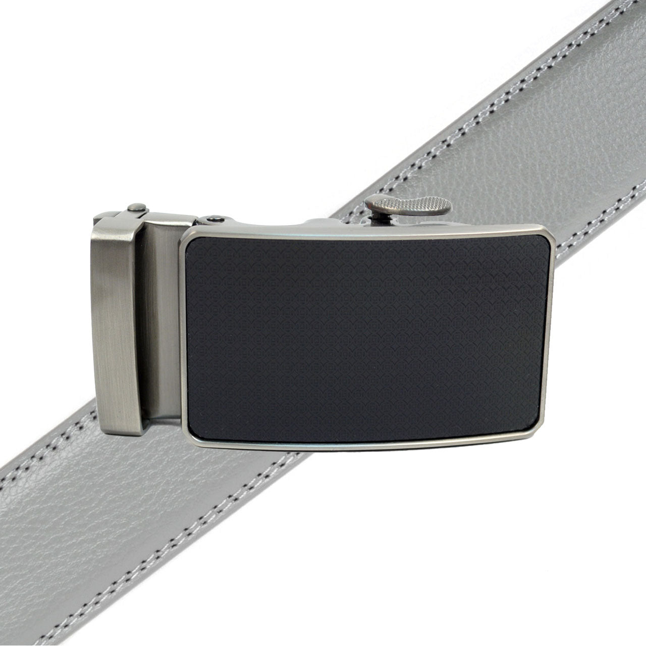 Men's Genuine Leather Sliding Buckle Ratchet Belt MGLBB25 - Bundle Bus