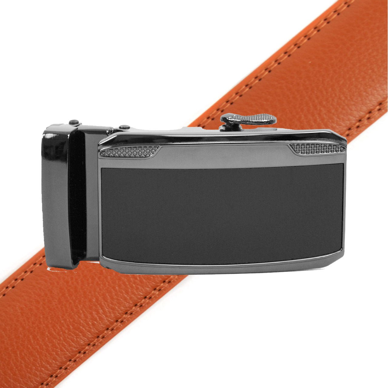 Men's Genuine Leather Sliding Buckle Ratchet Belt MGLBB33 - Bundle Bus