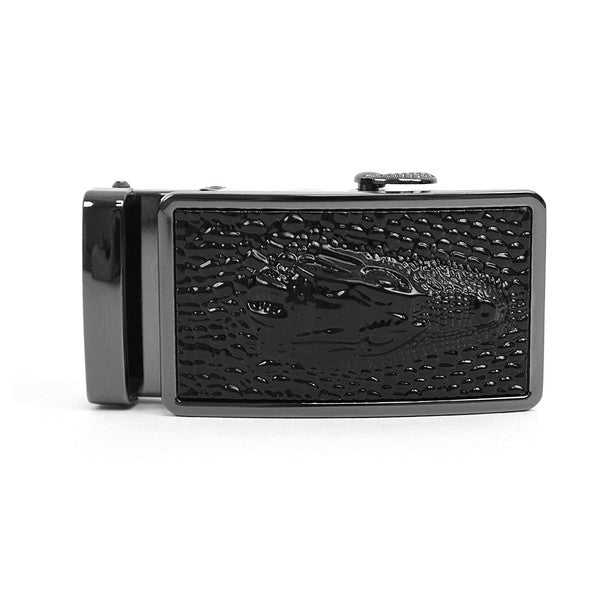 Men's Genuine Leather Sliding Buckle Ratchet Belt MGLBB40 - Bundle Bus