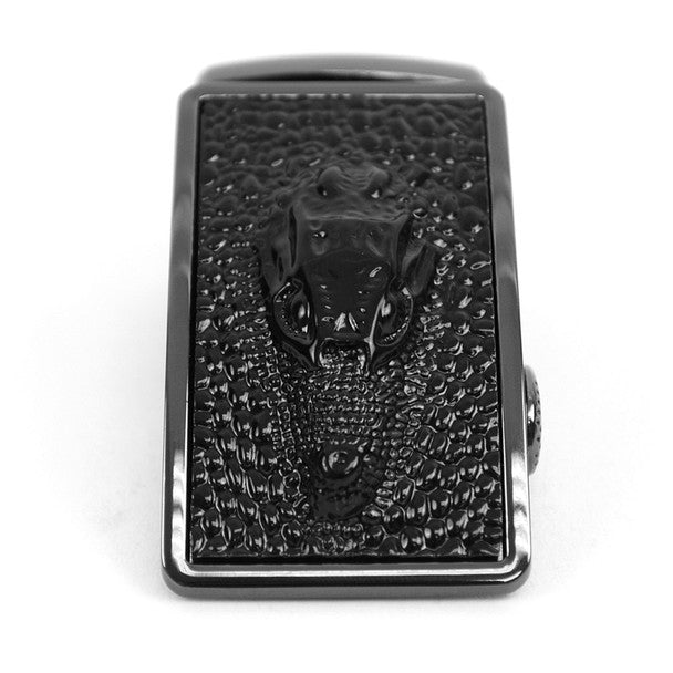 Men's Genuine Leather Sliding Buckle Ratchet Belt MGLBB40 - Bundle Bus