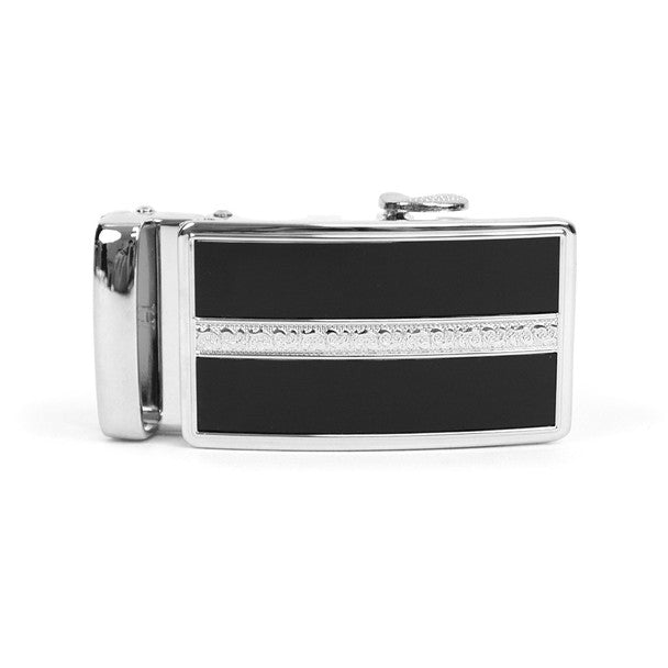 Men's Genuine Leather Sliding Buckle Ratchet Belt MGLBB43 - Bundle Bus