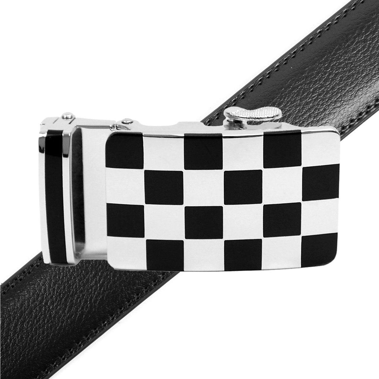 Men's Genuine Leather Sliding Buckle Ratchet Belt MGLBB5 - Bundle Bus