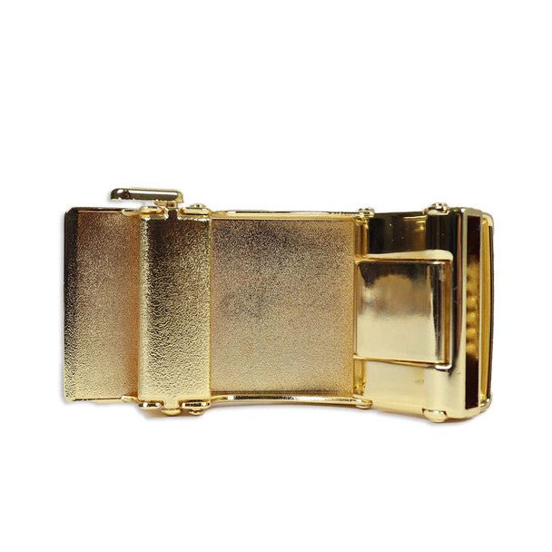 Men's Genuine Leather Sliding Buckle Ratchet Belt - MGLBB52 - Bundle Bus
