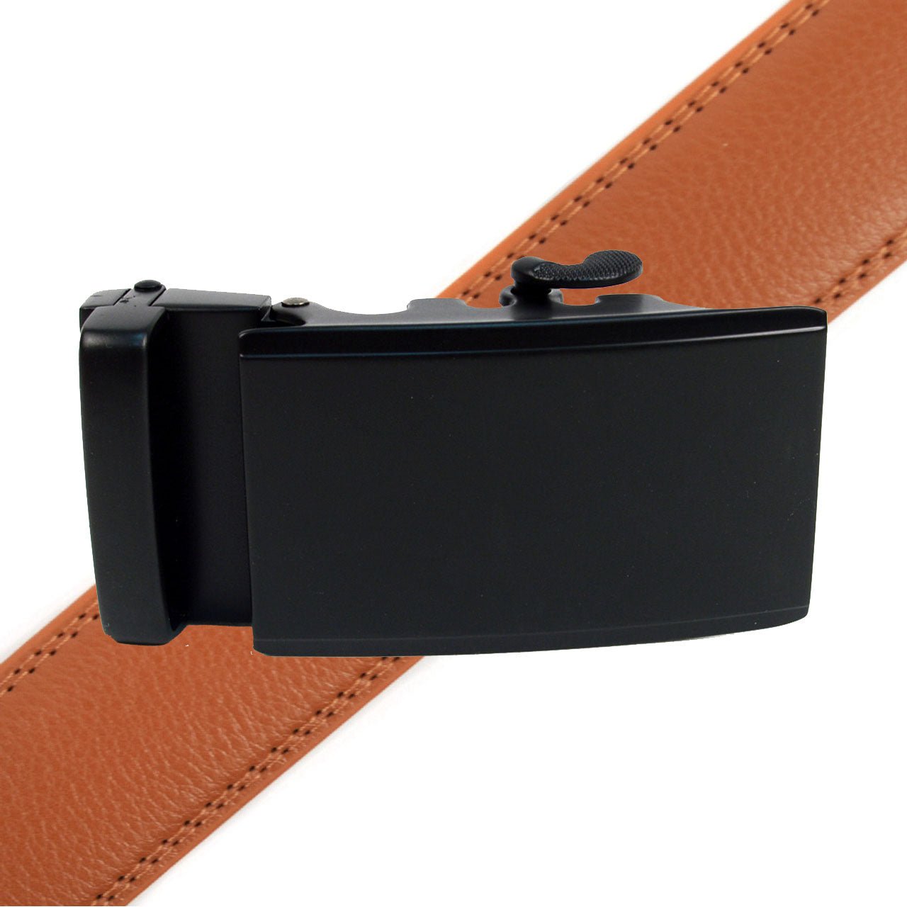Men's Genuine Leather Sliding Buckle Ratchet Belt - MGLBB53 - Bundle Bus