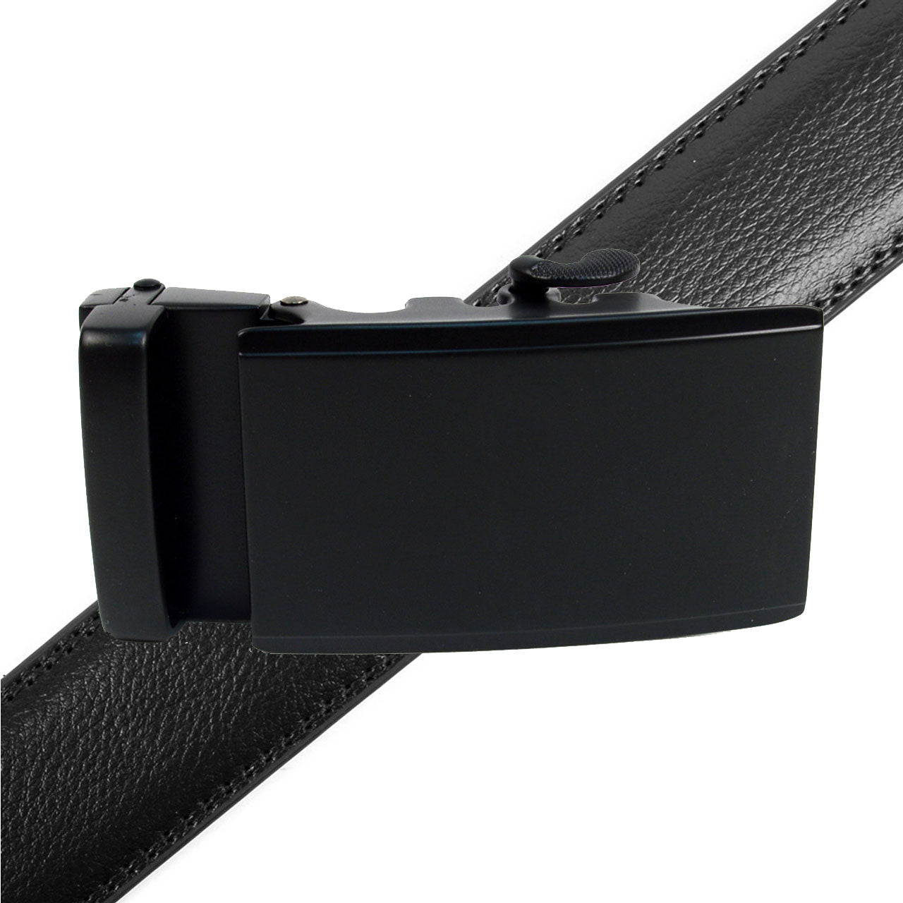 Men's Genuine Leather Sliding Buckle Ratchet Belt - MGLBB53 - Bundle Bus