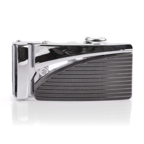 Men's Genuine Leather Sliding Buckle Ratchet Belt MGLBB6 - Bundle Bus