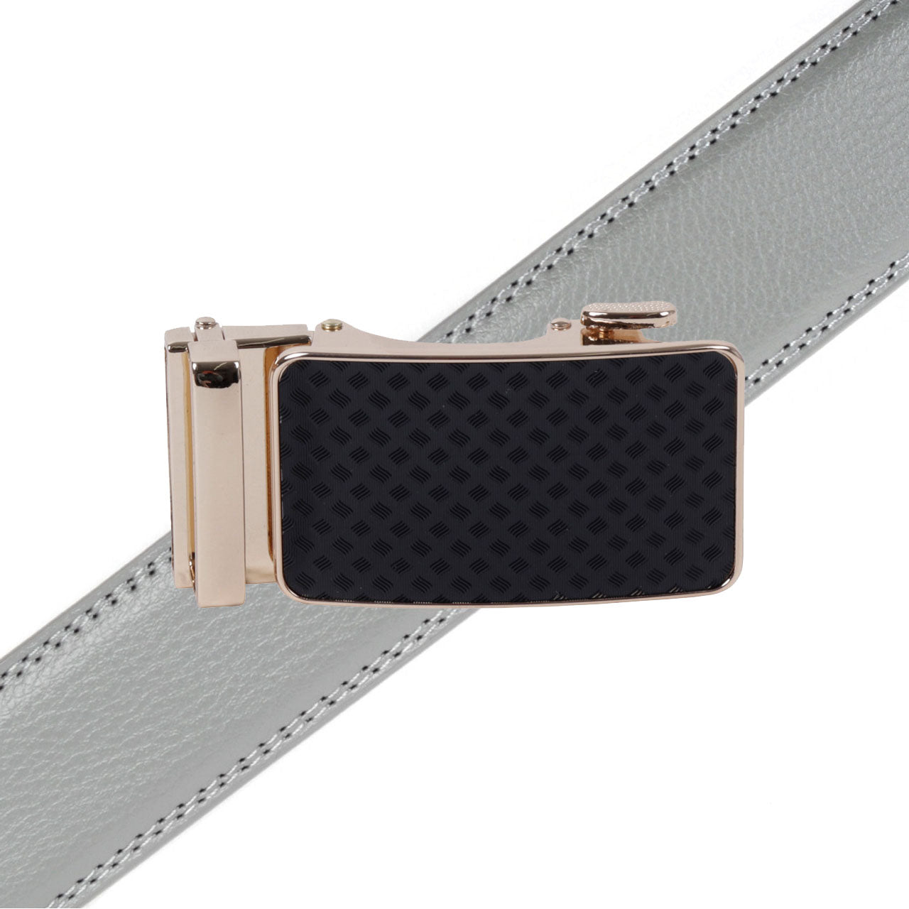 Men's Genuine Leather Sliding Buckle Ratchet Belt--MGLBB66 - Bundle Bus