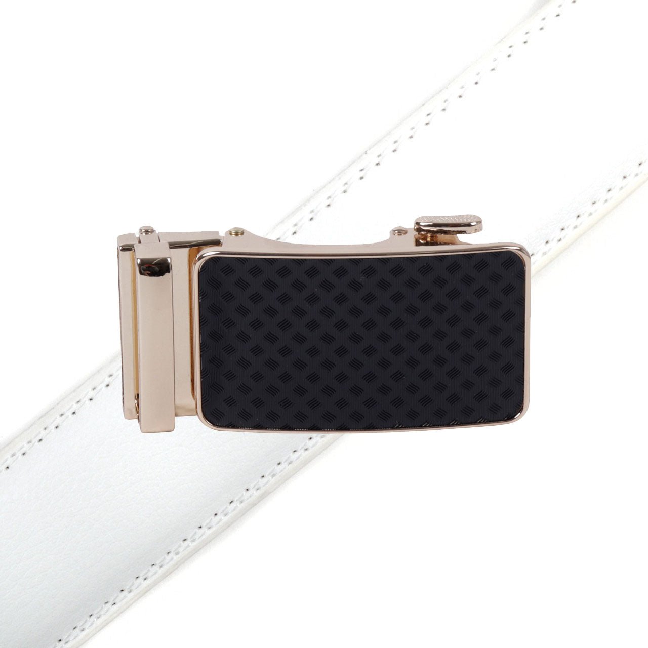 Men's Genuine Leather Sliding Buckle Ratchet Belt--MGLBB66 - Bundle Bus