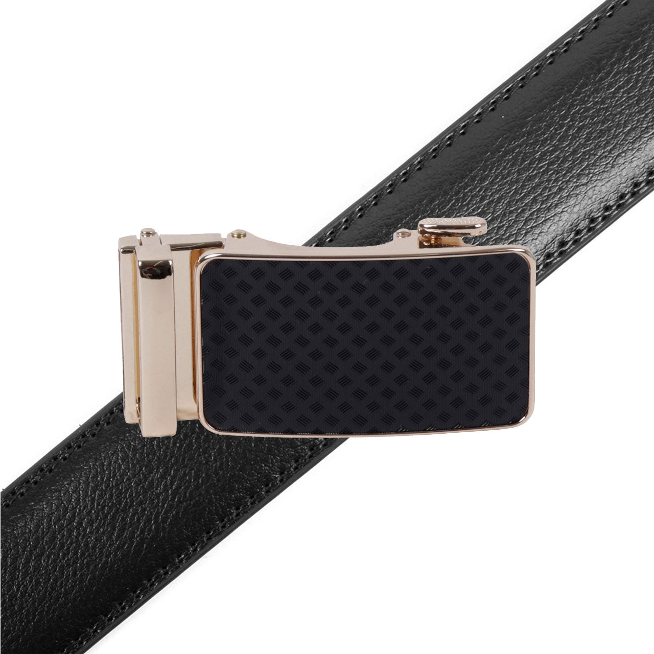 Men's Genuine Leather Sliding Buckle Ratchet Belt--MGLBB66 - Bundle Bus