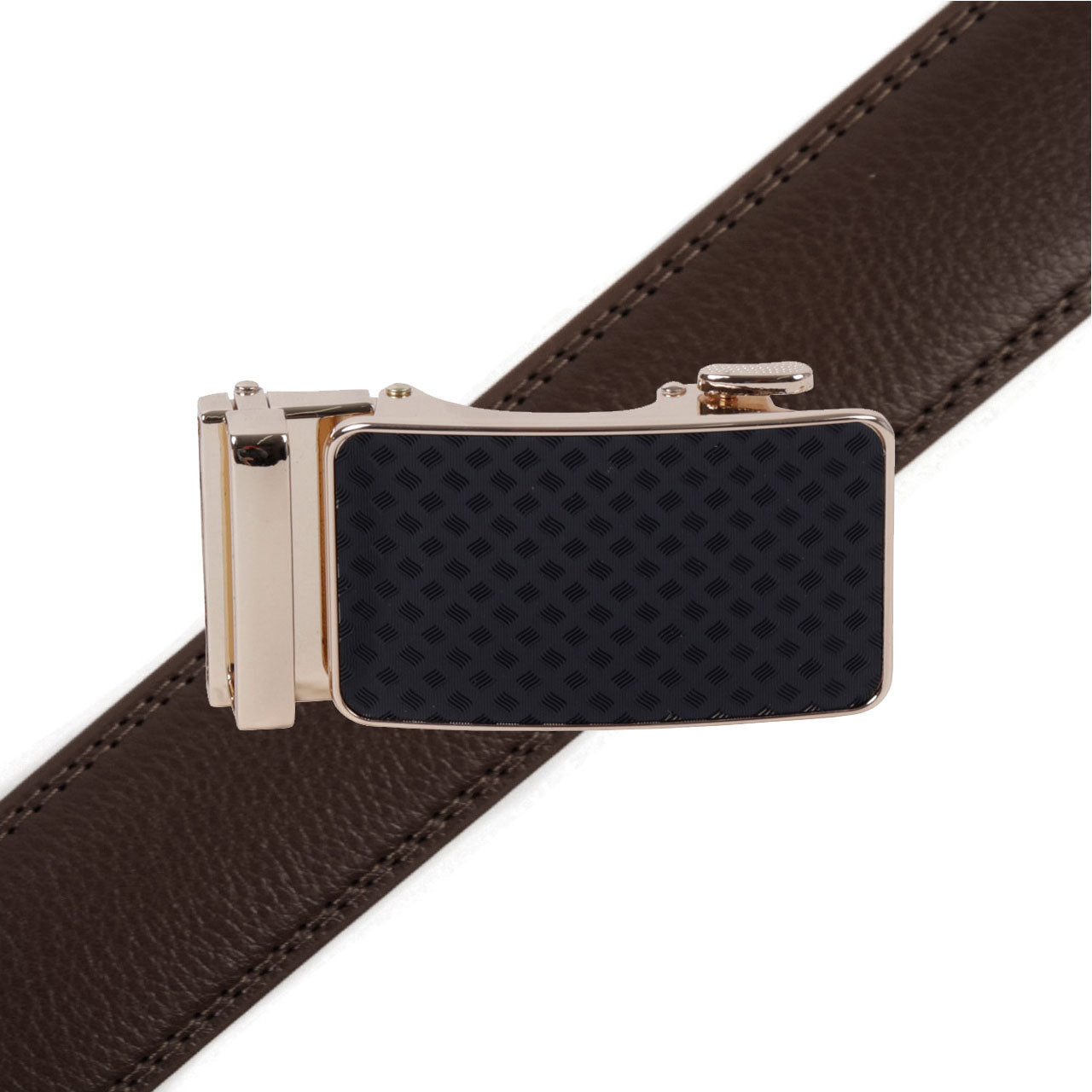 Men's Genuine Leather Sliding Buckle Ratchet Belt--MGLBB66 - Bundle Bus
