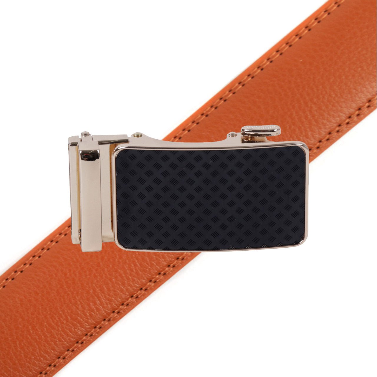 Men's Genuine Leather Sliding Buckle Ratchet Belt--MGLBB66 - Bundle Bus