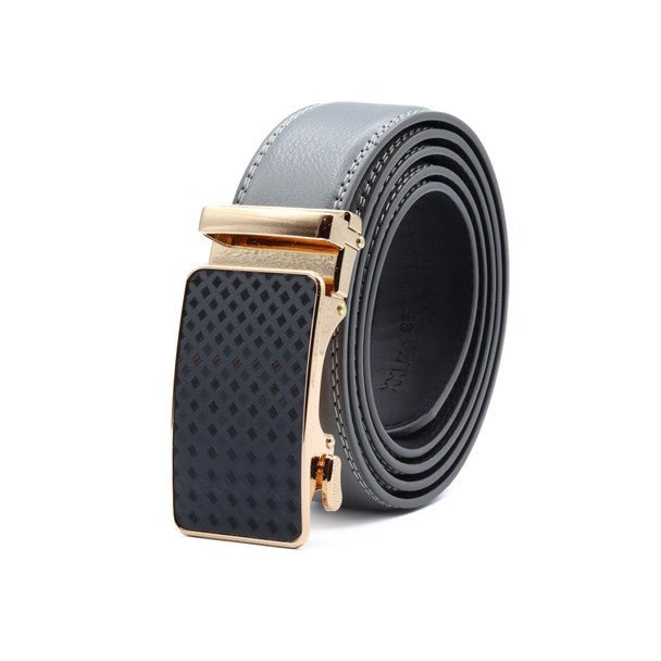Men's Genuine Leather Sliding Buckle Ratchet Belt--MGLBB66 - Bundle Bus