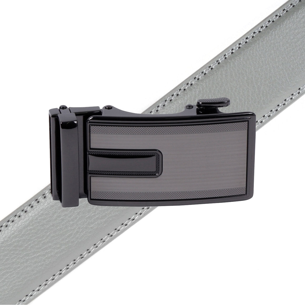 Men's Genuine Leather Sliding Buckle Ratchet Belt-MGLBB67 - Bundle Bus