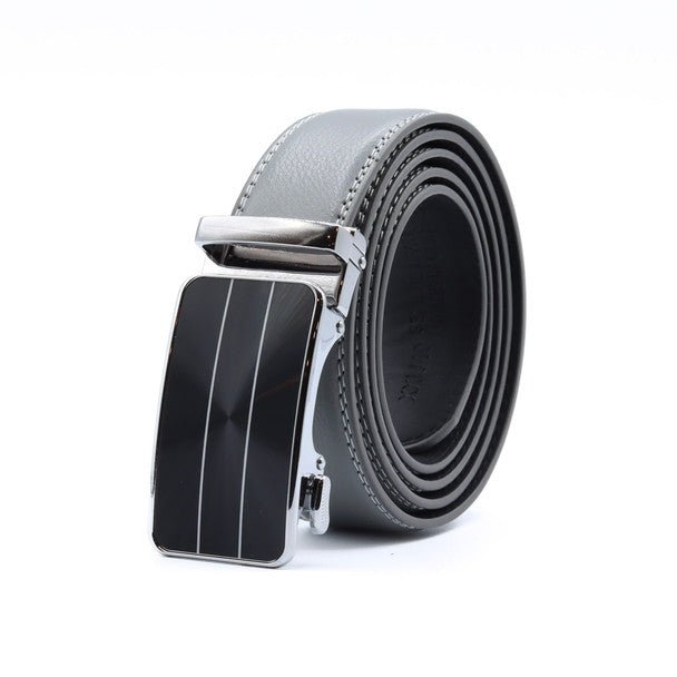 Men's Genuine Leather Sliding Buckle Ratchet Belt-MGLBB68 - Bundle Bus