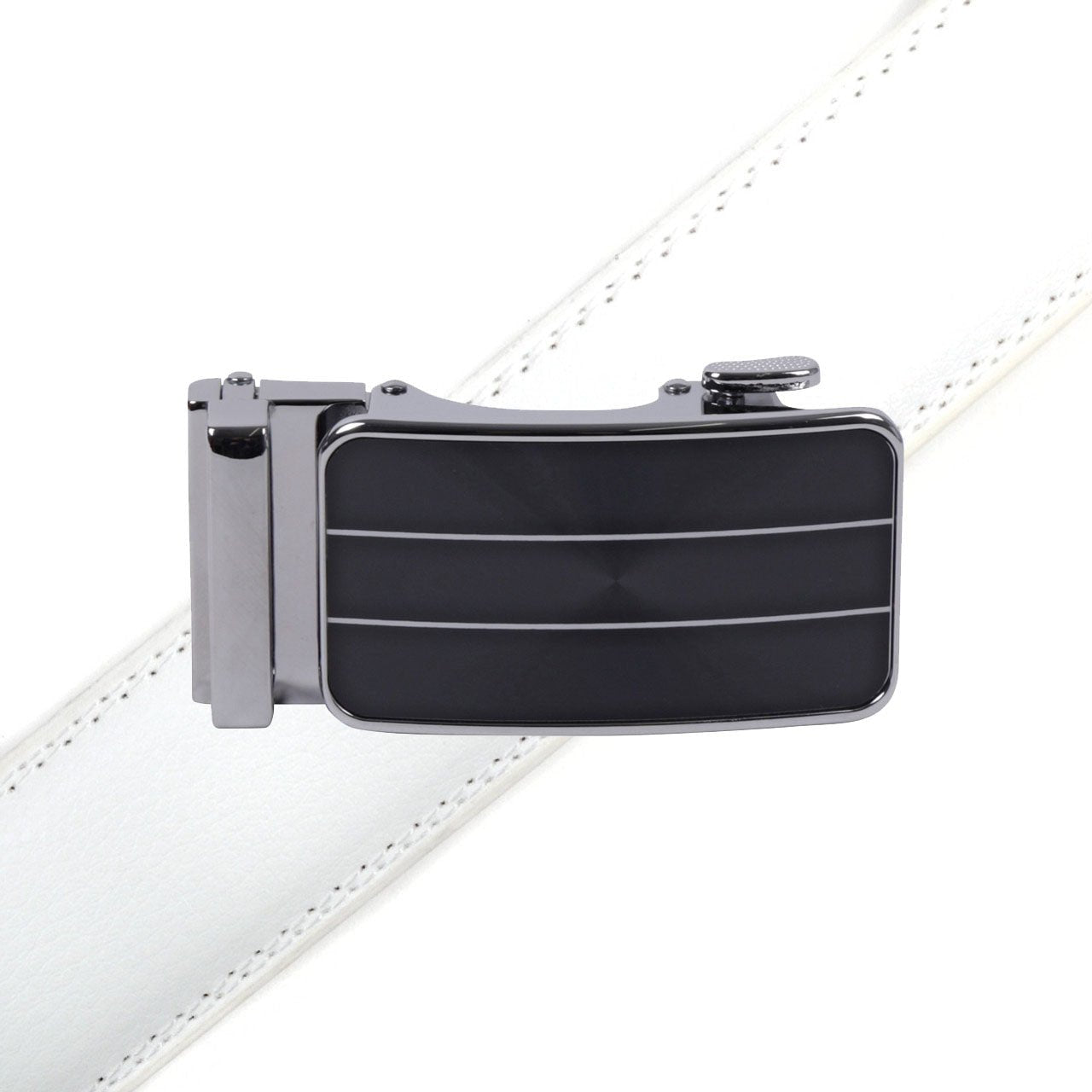 Men's Genuine Leather Sliding Buckle Ratchet Belt-MGLBB68 - Bundle Bus