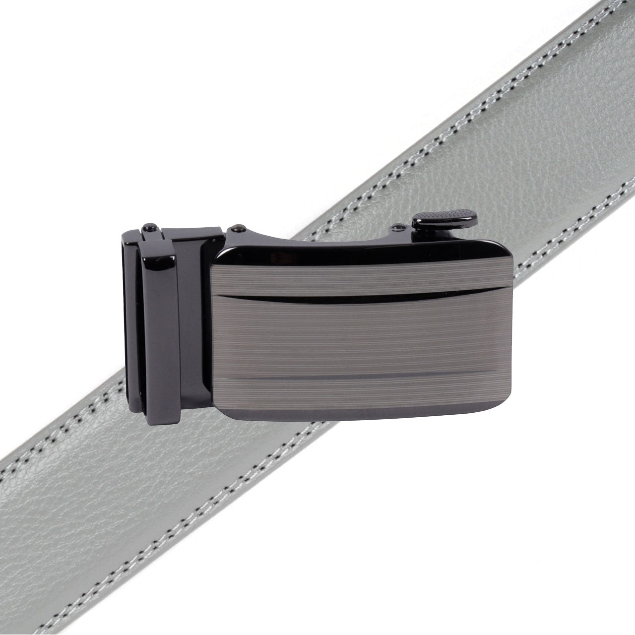 Men's Genuine Leather Sliding Buckle Ratchet Belt-MGLBB70 - Bundle Bus