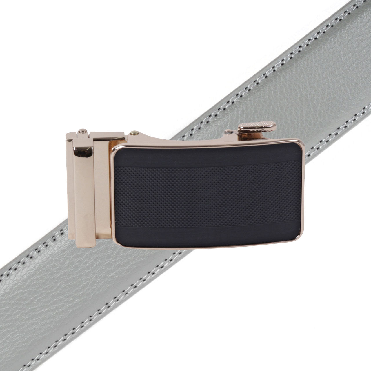 Men's Genuine Leather Sliding Buckle Ratchet Belt-MGLBB71 - Bundle Bus