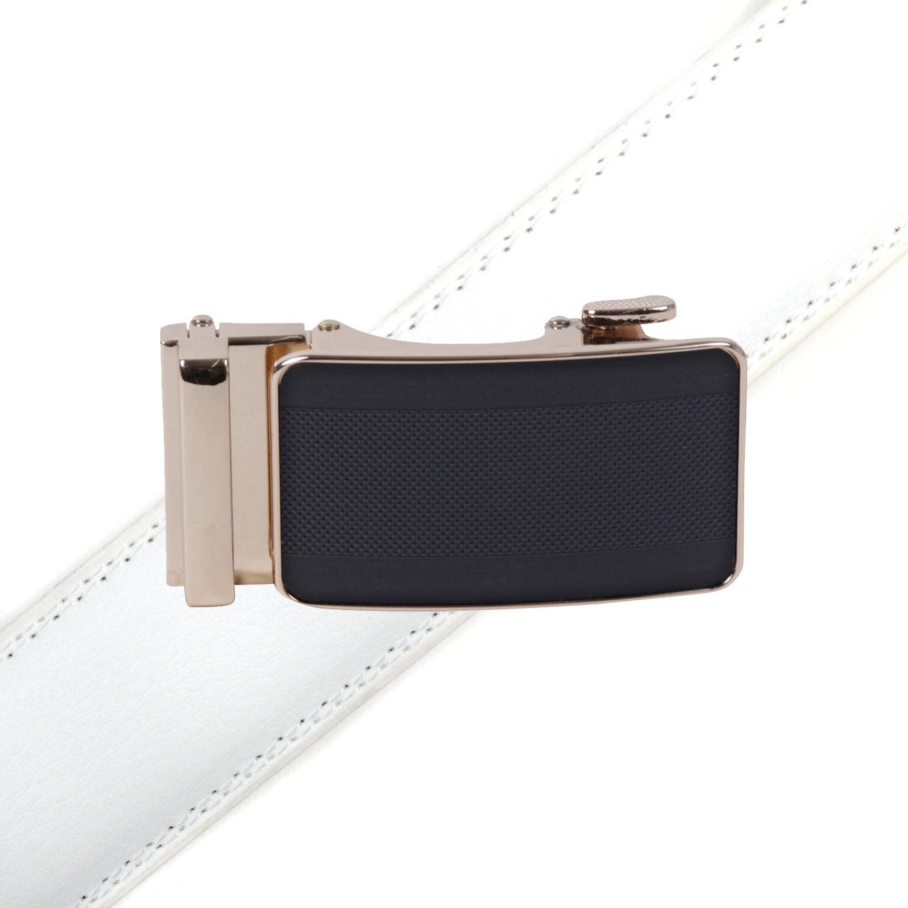 Men's Genuine Leather Sliding Buckle Ratchet Belt-MGLBB71 - Bundle Bus