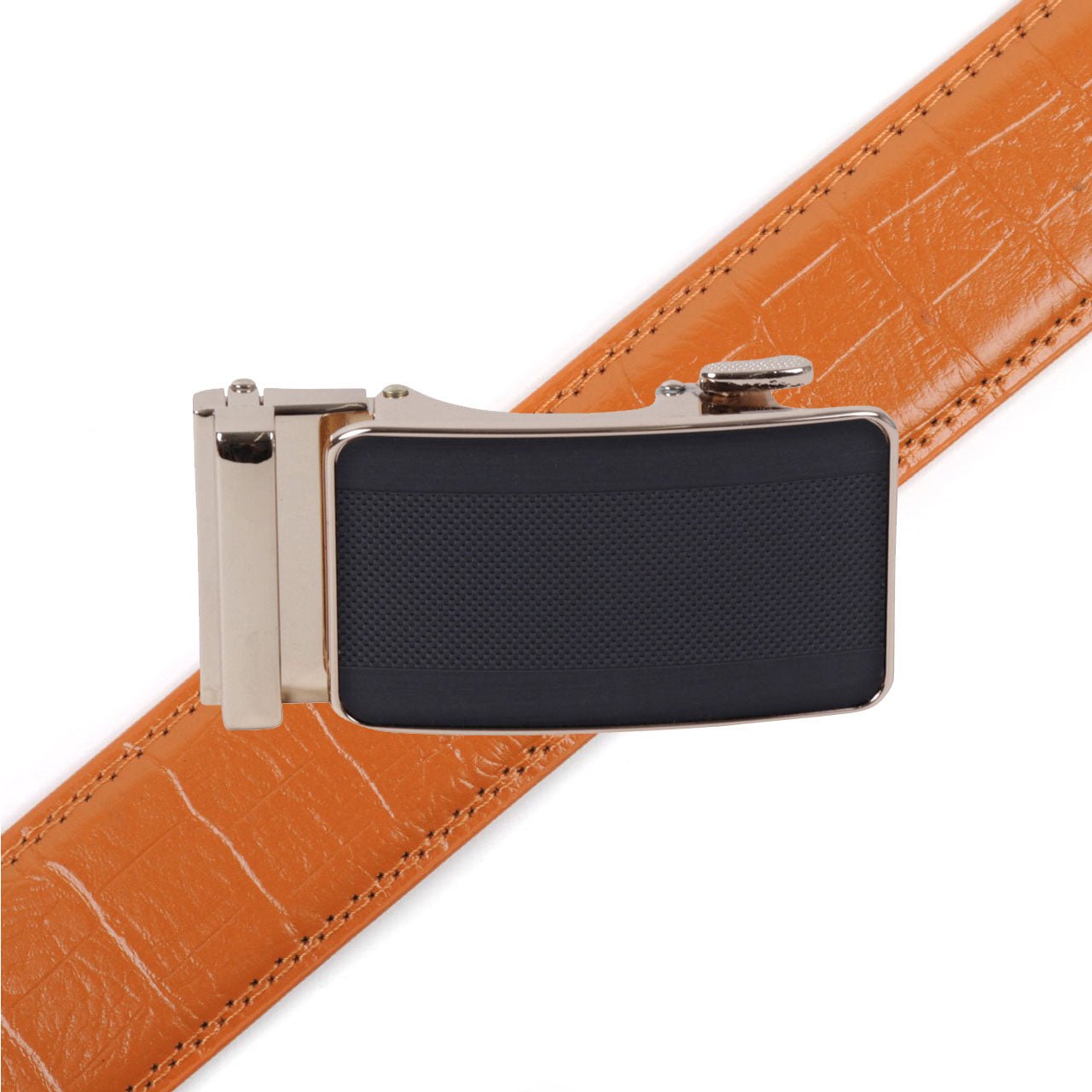 Men's Genuine Leather Sliding Buckle Ratchet Belt-MGLBB71 - Bundle Bus