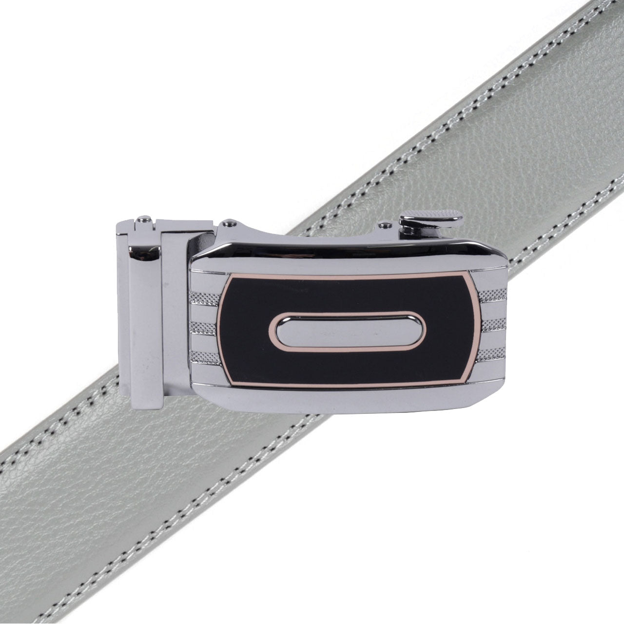 Men's Genuine Leather Sliding Buckle Ratchet Belt-MGLBB73 - Bundle Bus