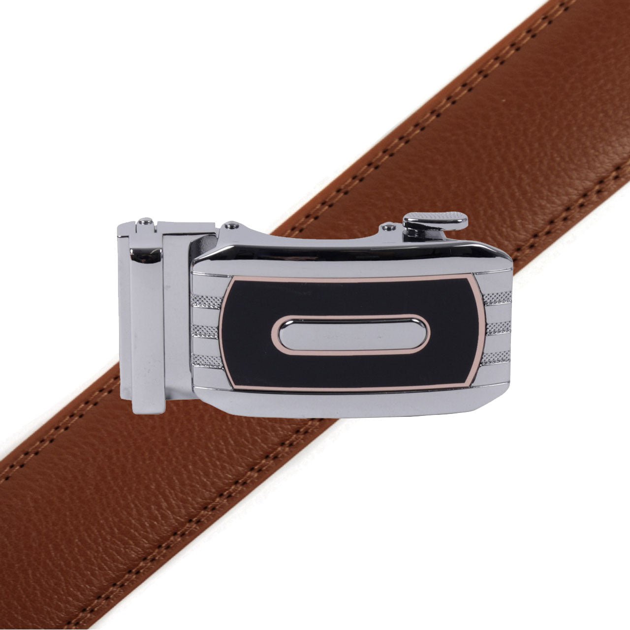Men's Genuine Leather Sliding Buckle Ratchet Belt-MGLBB73 - Bundle Bus