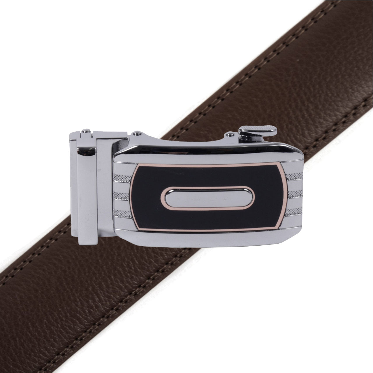 Men's Genuine Leather Sliding Buckle Ratchet Belt-MGLBB73 - Bundle Bus