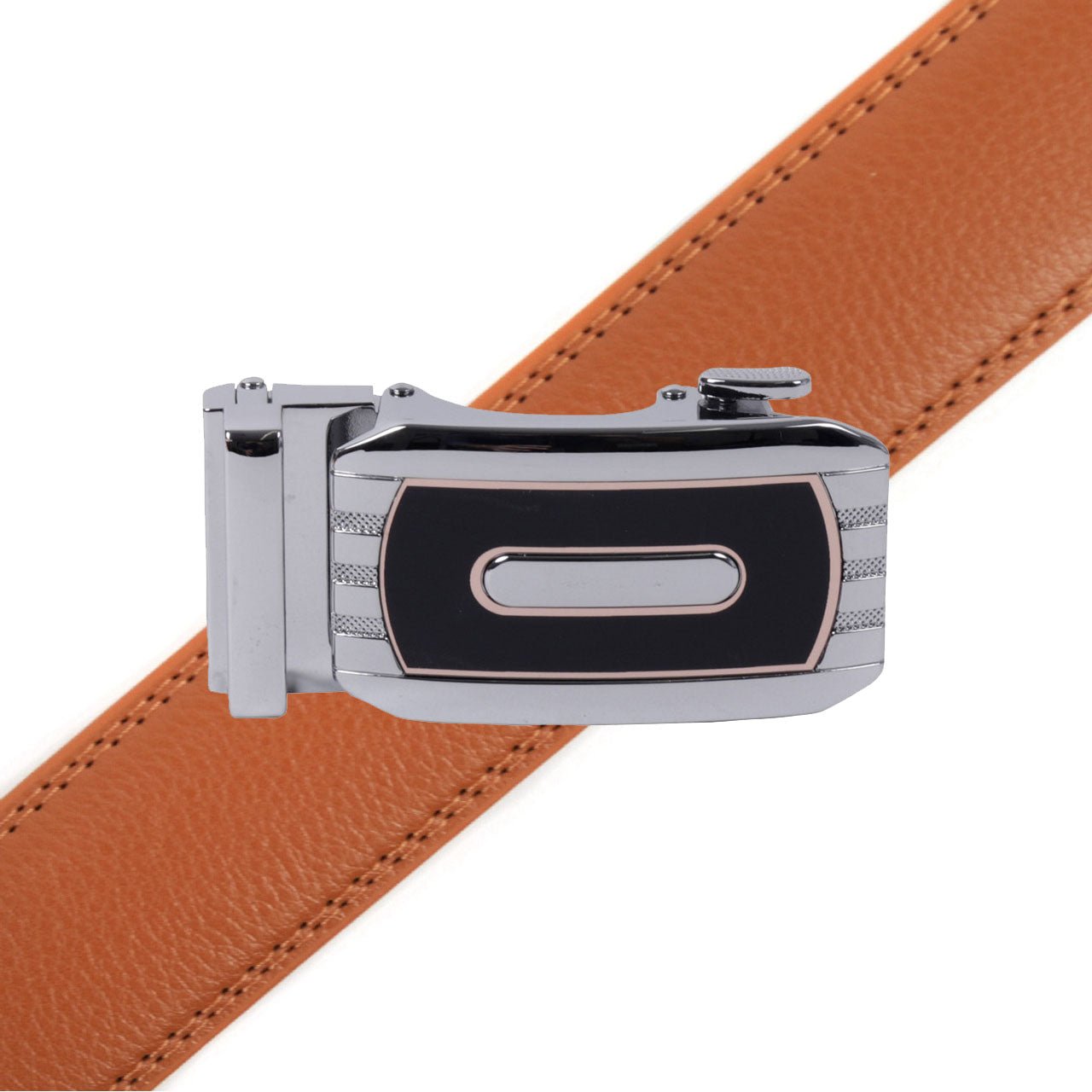 Men's Genuine Leather Sliding Buckle Ratchet Belt-MGLBB73 - Bundle Bus
