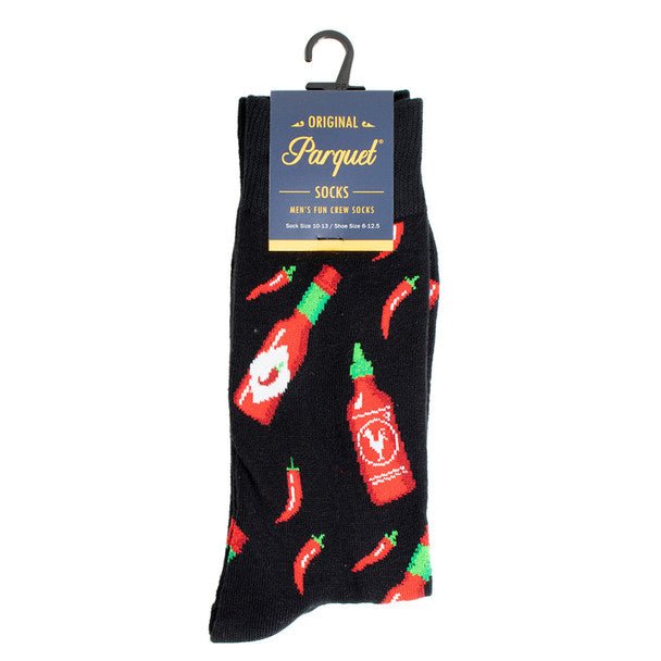 Men's Hot Sauce Novelty Socks- NVS19626-BK - Bundle Bus