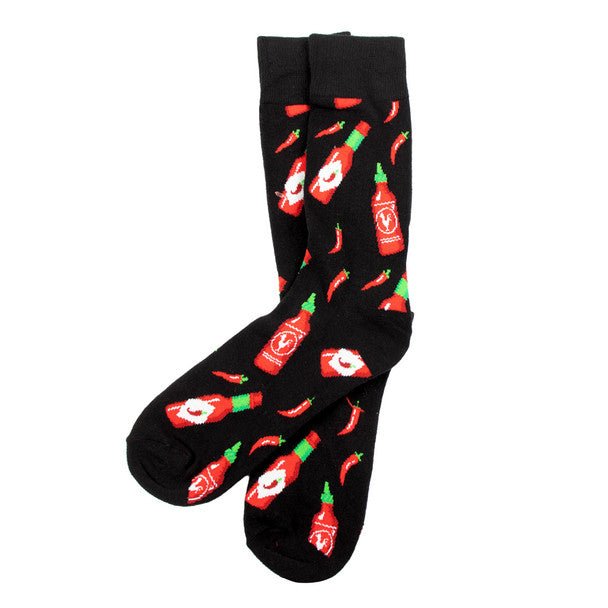 Men's Hot Sauce Novelty Socks- NVS19626-BK - Bundle Bus