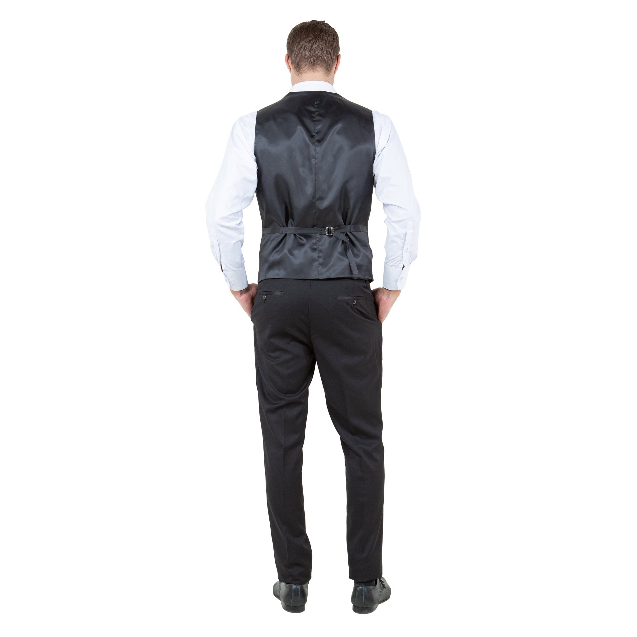 Men's Hybrid - Fit 3 - Piece Suit w/ Satin Shawl Lapel - Bundle Bus