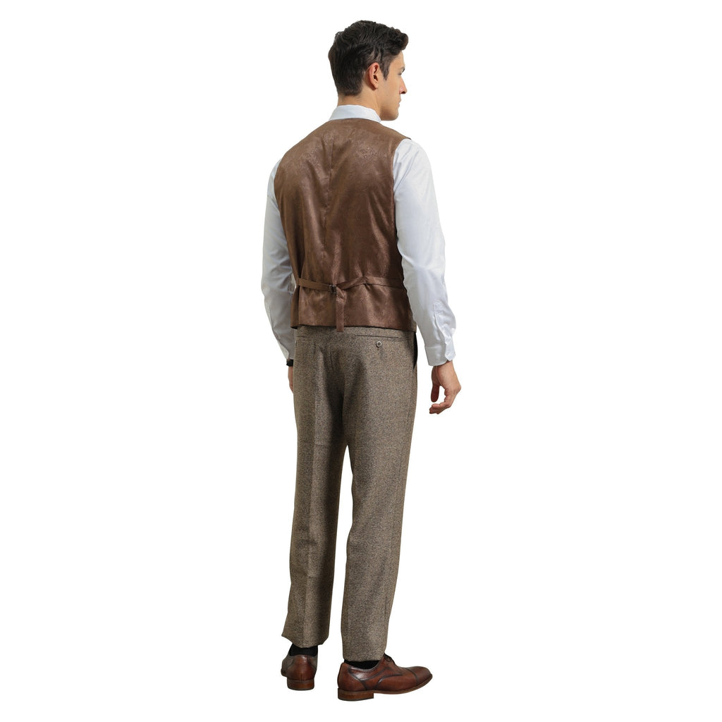 Men's Hybrid - Fit 3pc Tweed Suit w/ Expandable Waistband - Bundle Bus