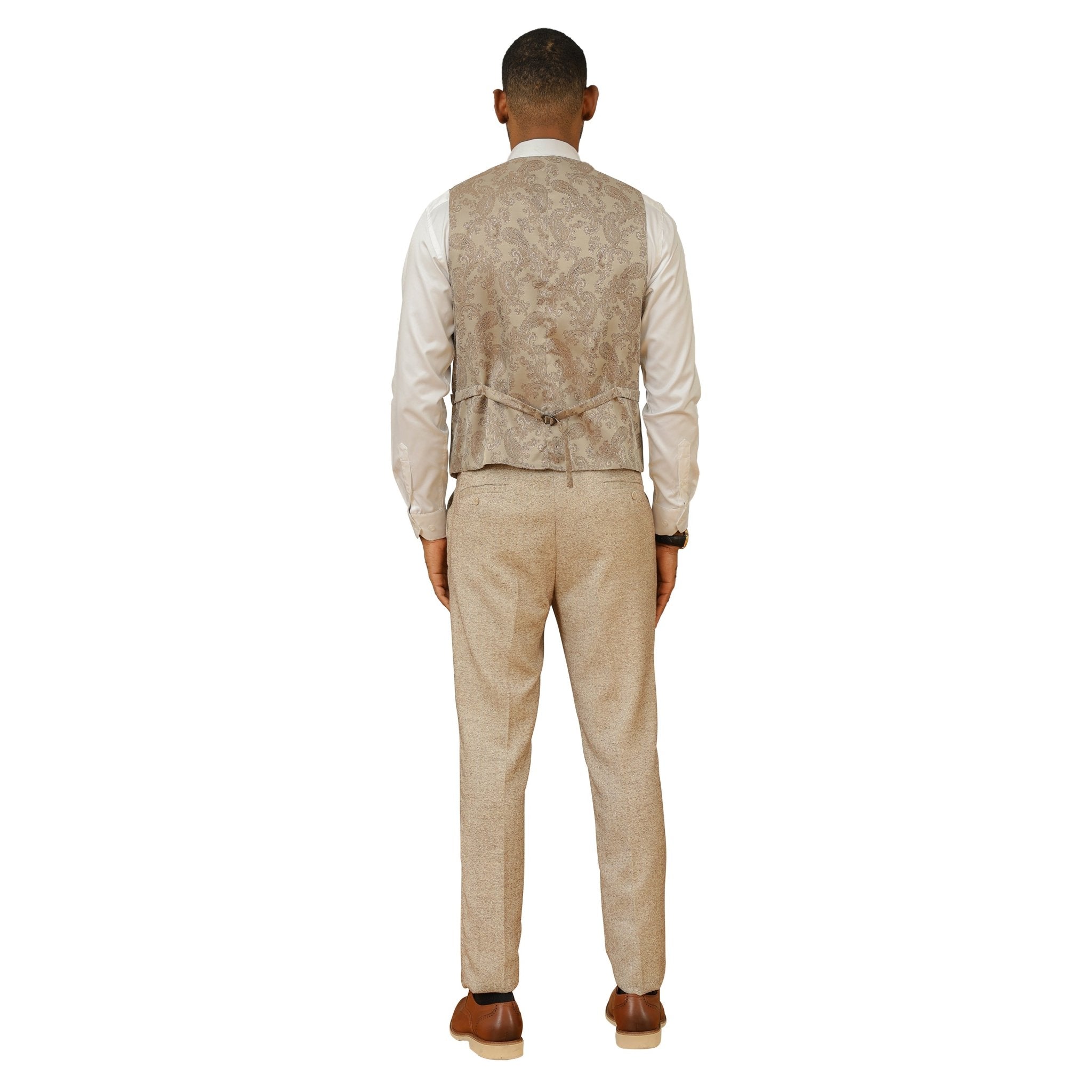 Men's Hybrid - Fit 3pc Tweed Suit w/ Expandable Waistband - Bundle Bus