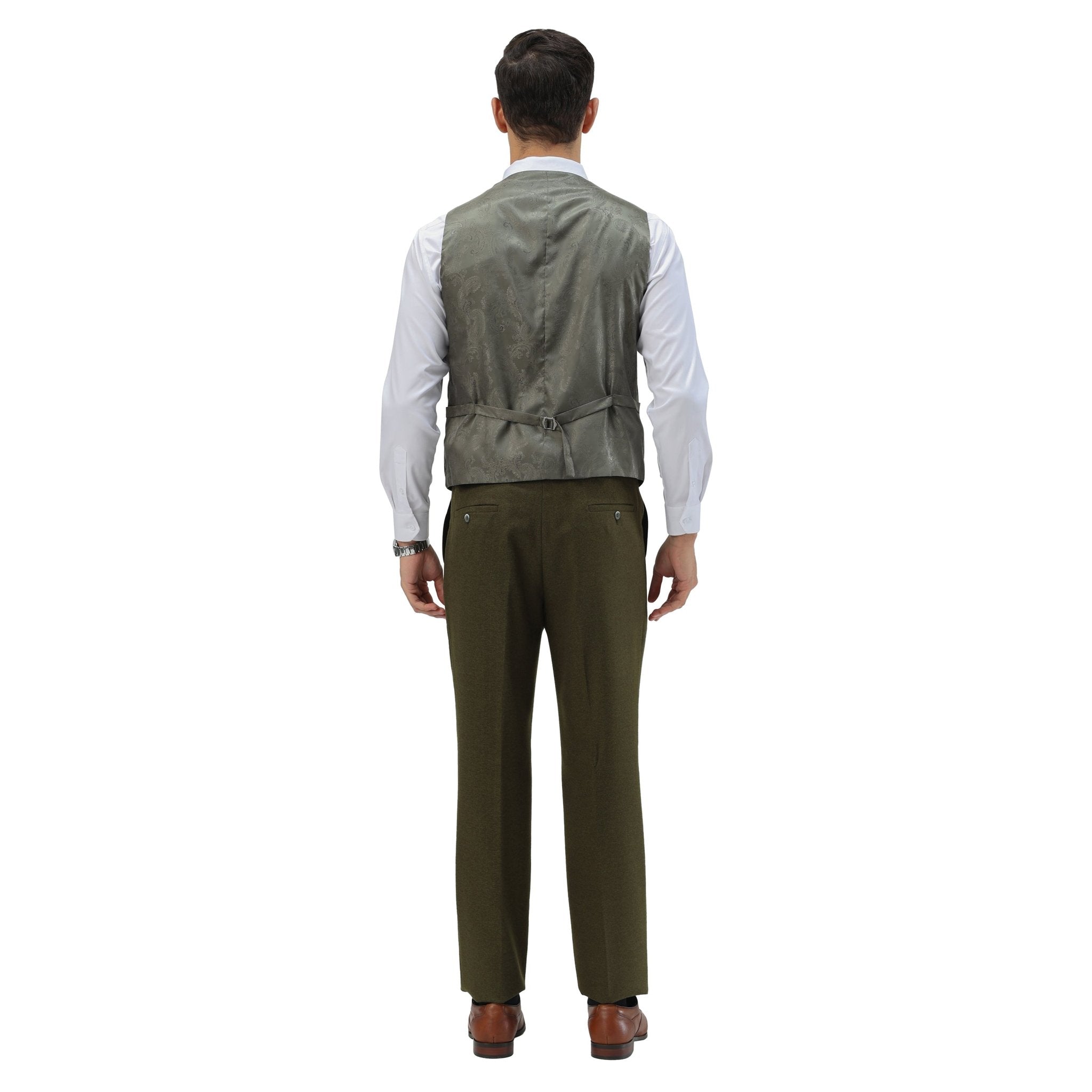 Men's Hybrid - Fit 3pc Tweed Suit w/ Expandable Waistband - Bundle Bus