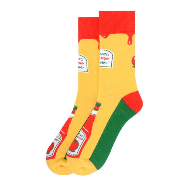 Men's Ketchup Bottle Novelty Socks - NVS19590 - Bundle Bus