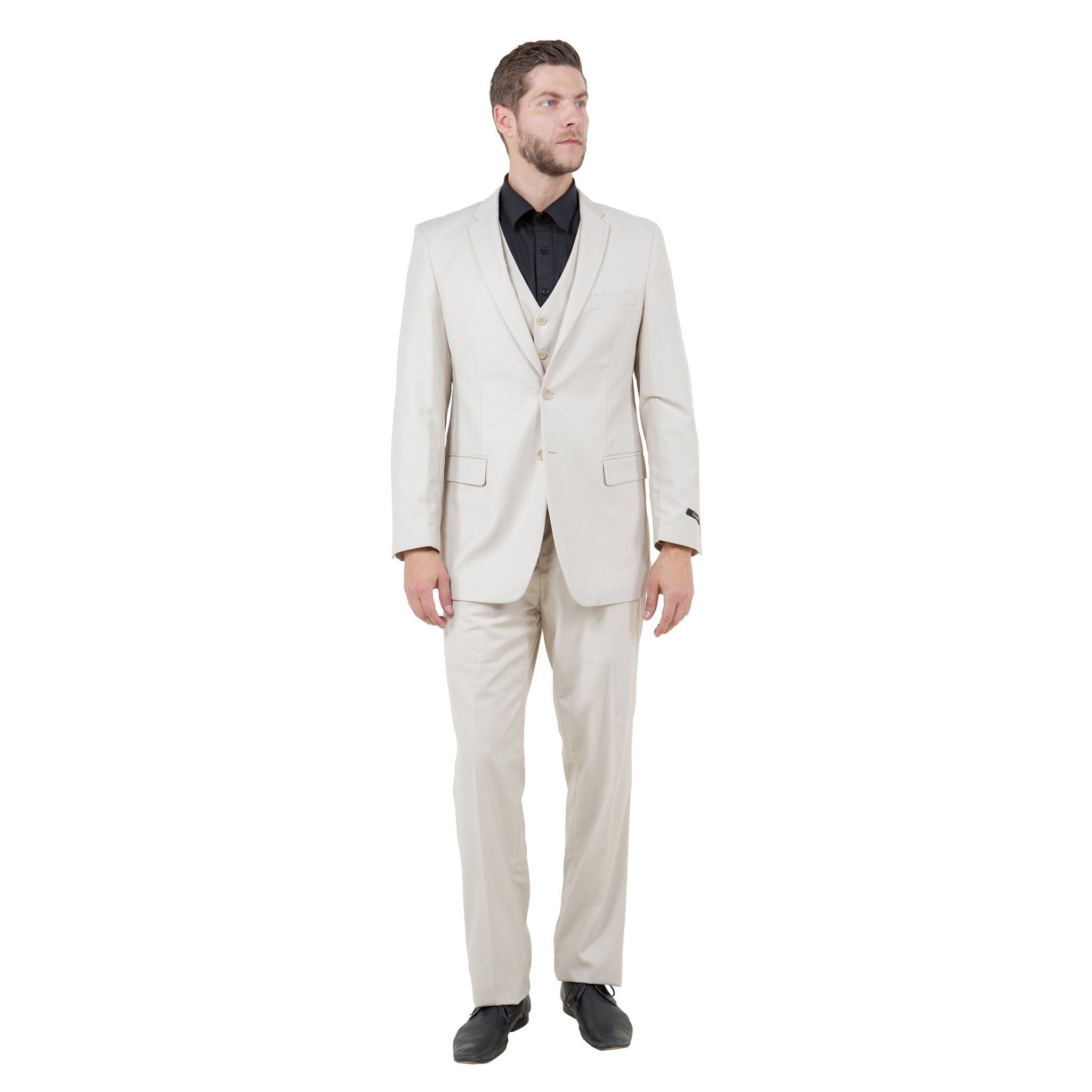 Men's Modern - Fit 3 - Piece Suit Set w/ Jacket, Vest and Pants - Bundle Bus