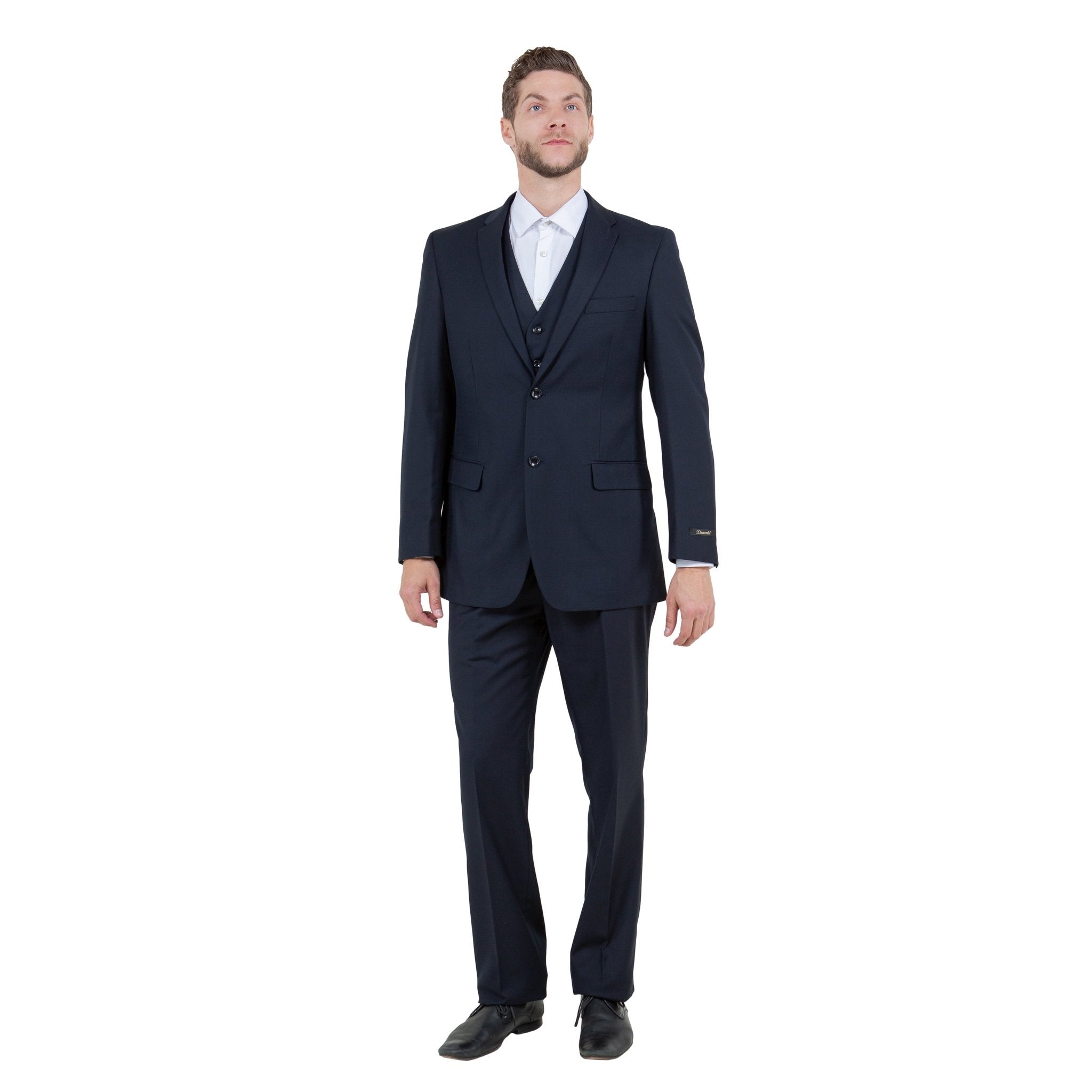 Men's Modern - Fit 3 - Piece Suit Set w/ Jacket, Vest and Pants - Bundle Bus