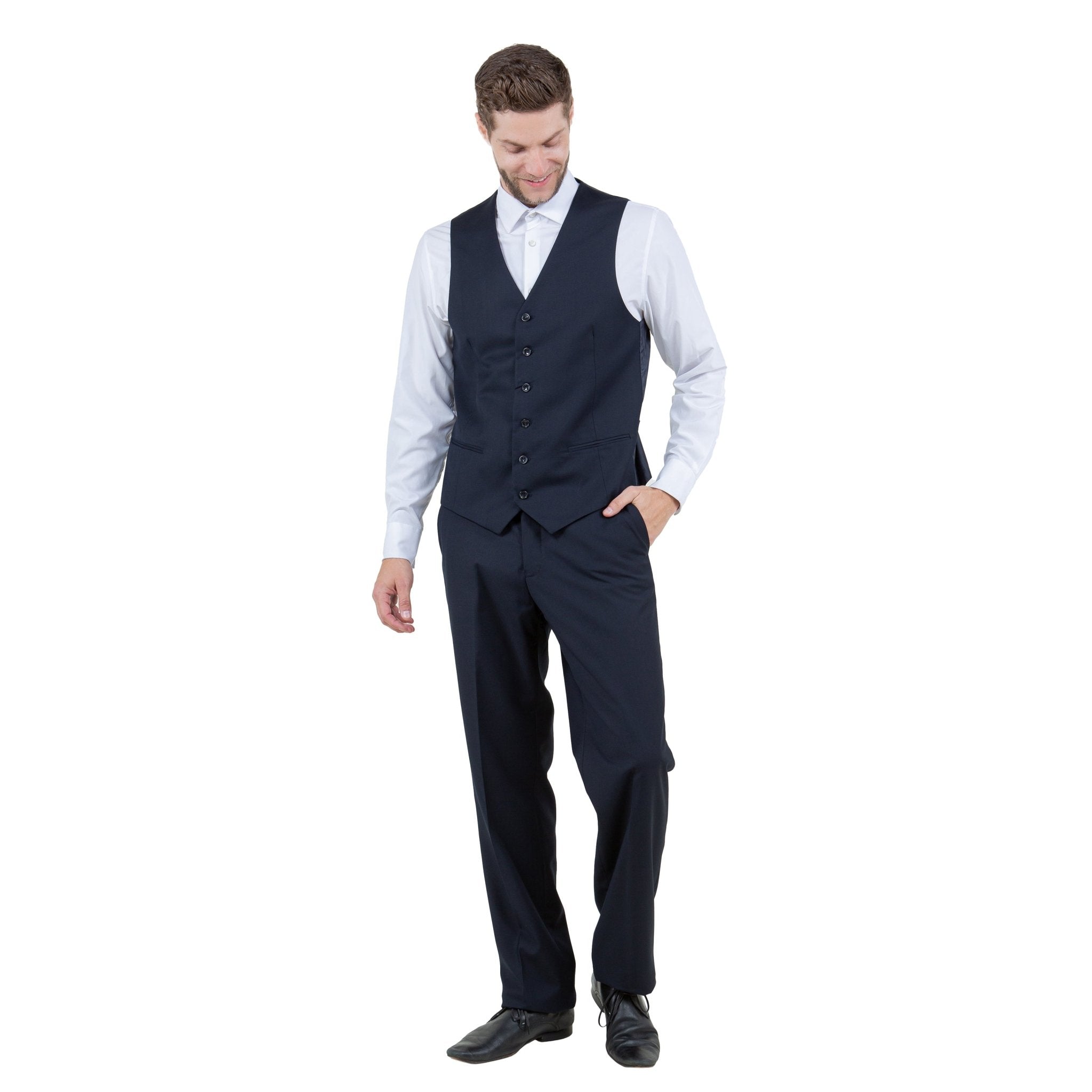 Men's Modern - Fit 3 - Piece Suit Set w/ Jacket, Vest and Pants - Bundle Bus