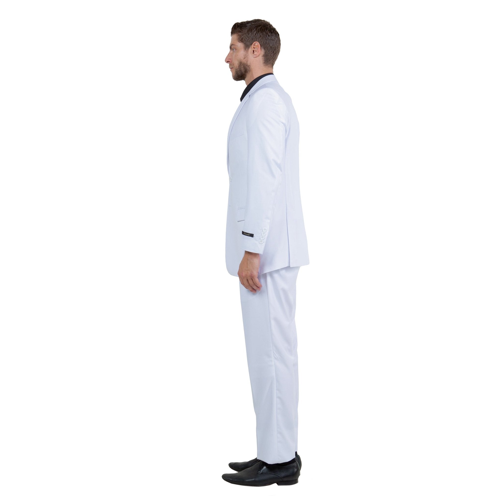 Men's Modern - Fit 3 - Piece Suit Set w/ Jacket, Vest and Pants - Bundle Bus